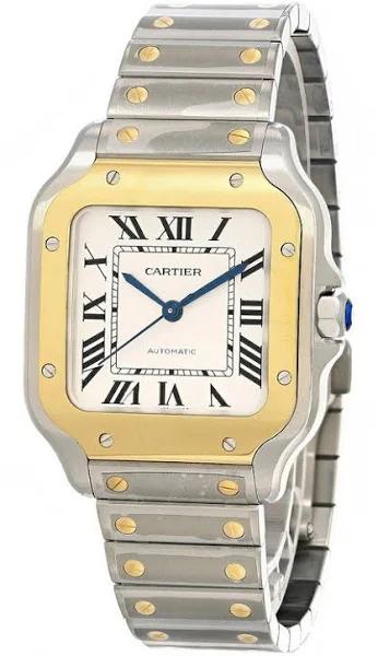 Cartier Santos de Cartier Auto 35.1mm 18K YLW Gold Unisex Watch W2SA0016