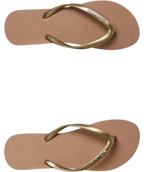 Carve Metalic Badge Ladies Thongs Champagne 10