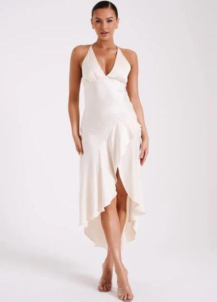 Casey Satin Midi Dress | Ivory