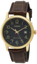 Casio Quartz Silver Dial Brown Leather MTP-1095E-7BDF MTP1095E-7BDF Men's Watch