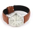 Casio Quartz Silver Dial Brown Leather MTP-1095E-7BDF MTP1095E-7BDF Men's Watch