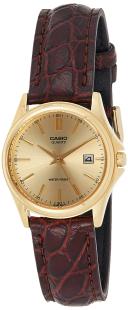 Casio Women's LTP-1183Q-9A 'Dress' Brown Leather Watch