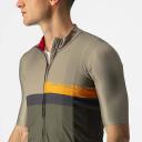 Castelli A Blocco Short Sleeve Jersey Dark Green Greyish Orange - XXL