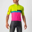 Castelli A Blocco SS Jersey Lime/Black/Blue Magenta 2022