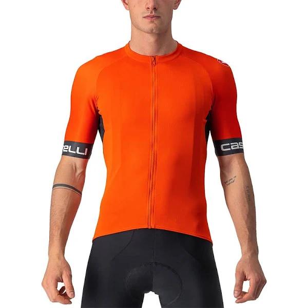Castelli Entrata VI Jersey in Fiery Red/Grey/Ivory