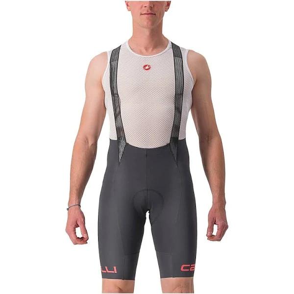 Castelli Free Aero RC Classic Bib Shorts in Grey/Hibiscus