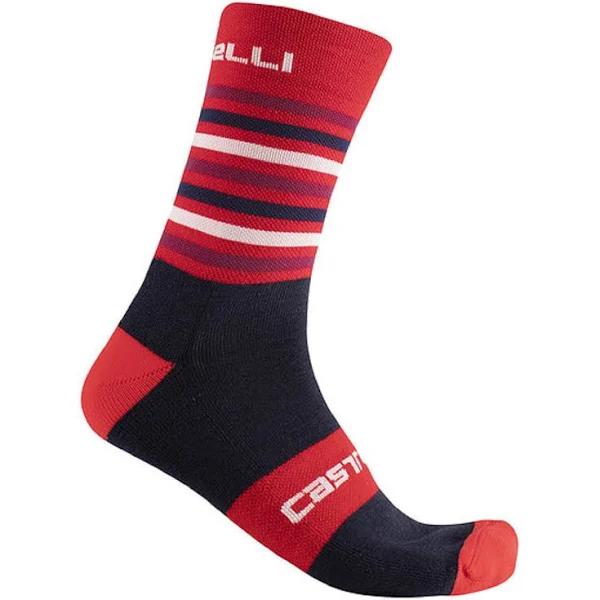 Castelli Gregge 15 Sock Red/Savile Blue