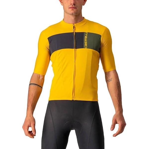 Castelli Prologo 7 Jersey - Saffron/Light Black/Military Green