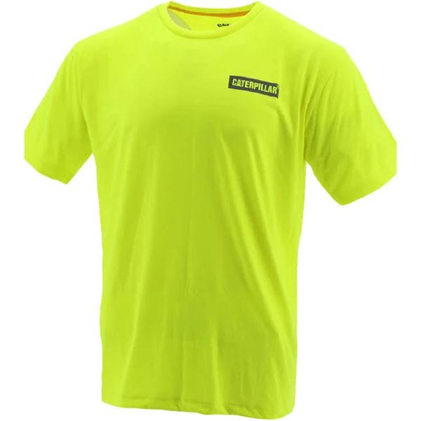 Cat Workwear - Icon Block Short Sleeve Tee - Hi-Vis Yellow - 2XL