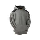 Cat Workwear - Logo Panel Hooded Sweatshirt - Dark Heather Grey - S
