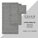 Chakir Turkish Linens Hotel & Spa Quality, Highly Absorbent Towel Set (Set of 8, Gray)