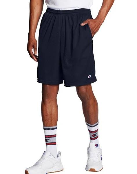 Champion 81622 407q88 Long Mesh Men's Shorts With Pockets - Navy, M
