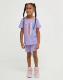 Champion Active Short Salty Purple Repeat Logo Tee & Bike Shorts 6
