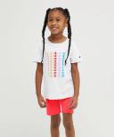 Champion Active Short White Repeat Logo Tee & Stone Red Bike Shorts 5