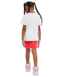 Champion Active Short White Repeat Logo Tee & Stone Red Bike Shorts 6x