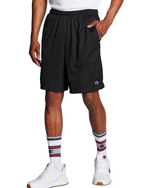 Champion Black Mens Size 2XL Mesh Drawstring Shorts Atlethic Apparel