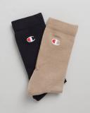 Champion C Logo Crew 2pk - Dark Khaki/Navy