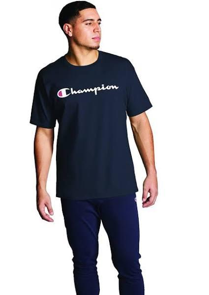 Champion Classic Graphic Jersey Logo Navy Blue T-Shirt Adult XXL Tee
