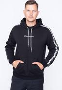 Champion Double Logo Tape Insert Cotton Terry Hoodie Black - M