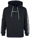 Champion Double Logo Tape Insert Cotton Terry Hoodie Black - M