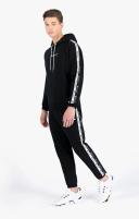 Champion Double Logo Tape Insert Cotton Terry Hoodie Black - M