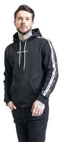 Champion Double Logo Tape Insert Cotton Terry Hoodie Black - S