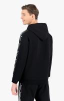 Champion Double Logo Tape Insert Cotton Terry Hoodie Black - S