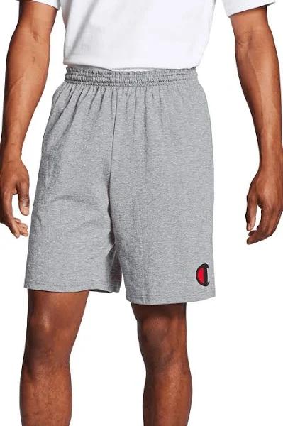 Champion g856h y07689 Men's Classic Jersey Shorts, Big C Logo - Oxford Grey, 2XL