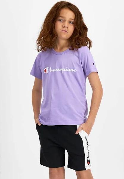 Champion Kids Script Short Sleeve Tee Cotton Lilac / 8