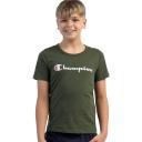 Champion | Kids Script Short Sleeve Tee (Serpentine Green)