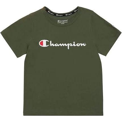 Champion | Kids Script Short Sleeve Tee (Serpentine Green)