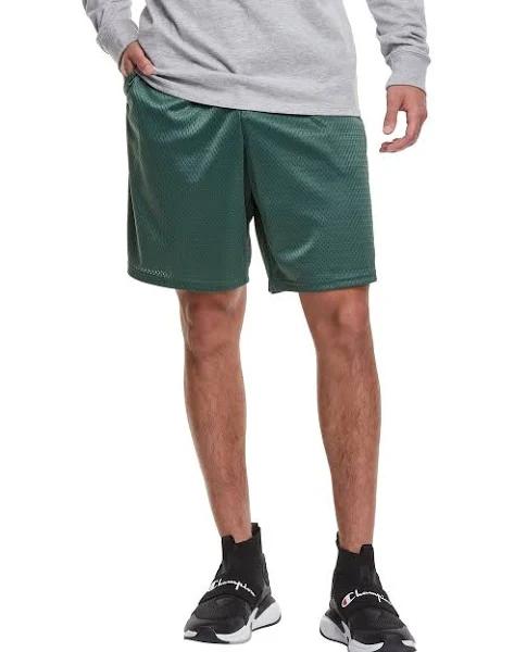 Champion Men's Long Mesh Short With Pockets, Dark Green, Medium