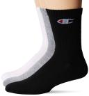 Champion Men's Sock Gray Heather Three-Pair Ankle Socks Set 10-13