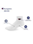 Champion Men's Sock Gray Heather Three-Pair Ankle Socks Set 10-13