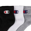 Champion Men's Sock Gray Heather Three-Pair Ankle Socks Set 10-13