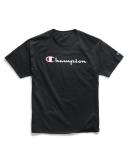Champion Men's Tee Shirt Black Logo Classic Tee XXL