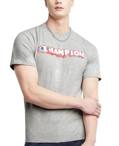 Champion Men's Tee Shirt Oxford Gray Bubble Logo Tee 2XL