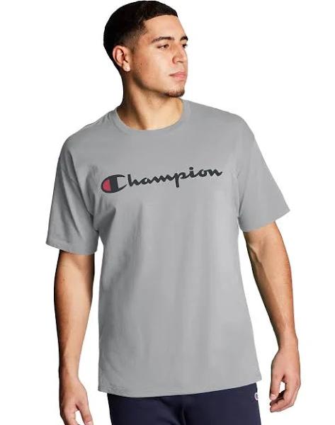 Champion Men's Tee Shirt Oxford Gray Logo Classic Tee XXL