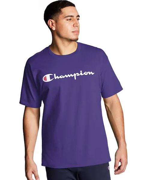 Champion Men's Tee Shirt Purple Classic Logo Tee XL