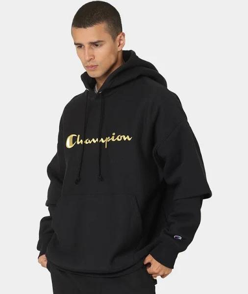 Champion Reverse Weave Double Layer Hoodie Black/Gold