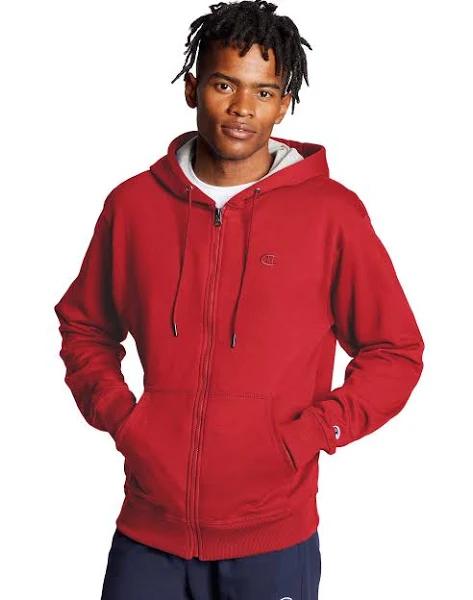Champion s0891 407d55 Men's Powerblend Fleece Full Zip Jacket - Team Red Scarlet, S