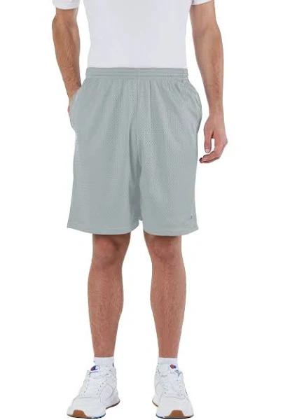 Champion s162 Long Mesh Short with Pockets - Athletic Grey, 2XL