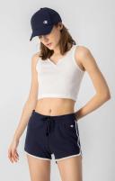 Champion White V Detail Cotton Rib Crop Top