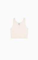 Champion White V Detail Cotton Rib Crop Top