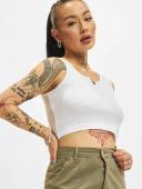 Champion White V Detail Cotton Rib Crop Top