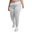Champion Women's Plus Sweat Pant Oxford Gray Logo Powerblend Drawstring Joggers 1x