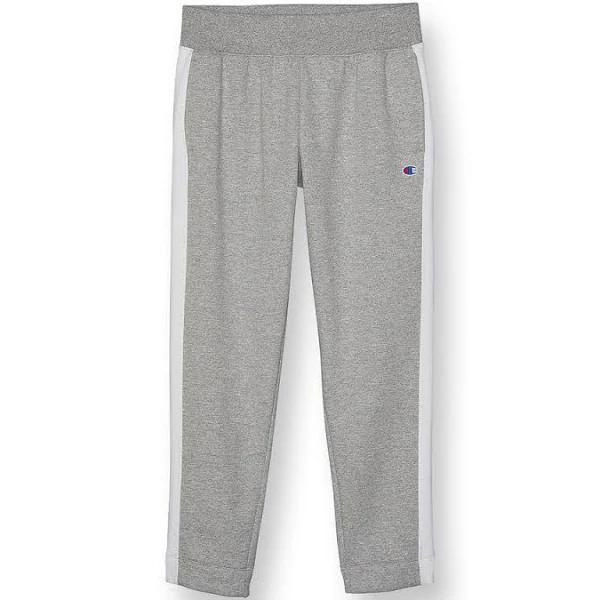 Champion Women's Sweat Pant Oxford Gray & White Powerblend Pocket Sweatpants L