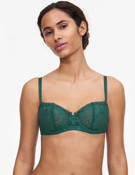 Chantelle Womens 016 Emerald Green Day to Night Half-Cup stretch-lace Bra 34B