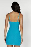 Cherie Mesh Monogram Mini Dress | Aquamarine | MESHKI Mini Dresses | Size S | in Multiple Sizes & Styles | AfterPay Available
