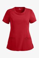 Cherokee 2624a Round Neck Top, 95% Poly 5% Spandex , Infinity - Red, L